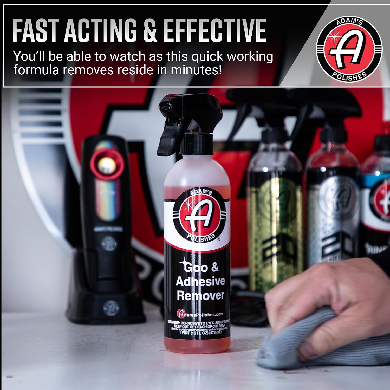 Adam's Polishes Goo & Adhesive Remover - Non-Toxic Goo, Bumper Sticker, Decal, Glue, Tree Sap, Permanent Marker, Crayon, Etc. Cleaner For Outdoor & Indoor Use