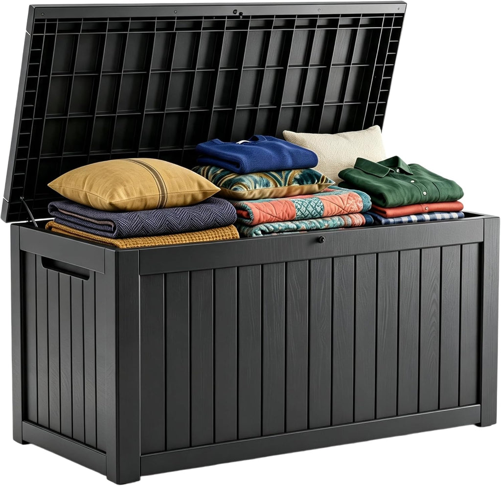 201 gallon large resin outdoor storage box, waterproof, main product view
