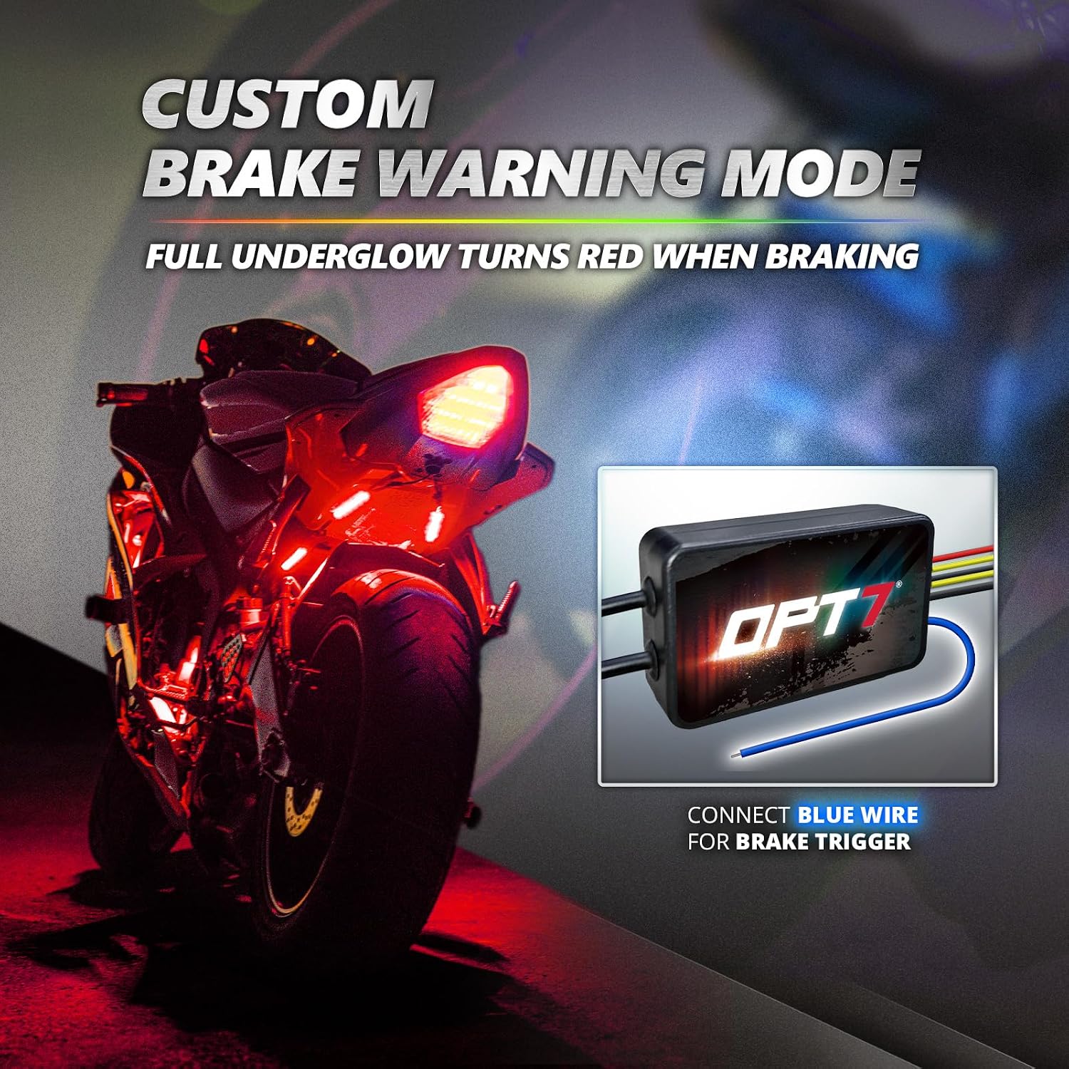 OPT7 12pcs Motorcycle LED Strip Lights for Harley Honda Yamaha Kawasaki | App & Keychain Remote Control, Neon Accent Cruiser Underglow, Sound Sync, Turn Signal & Brake Light, 12V Multicolor Decor