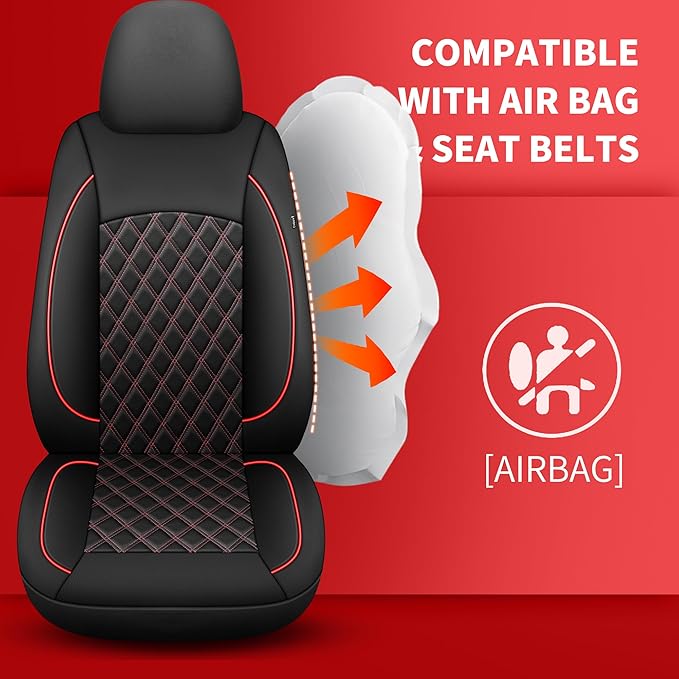 Car Seat Covers Full Set, Breathable and Waterproof Napa Leather Car Seat Cover - Image 5