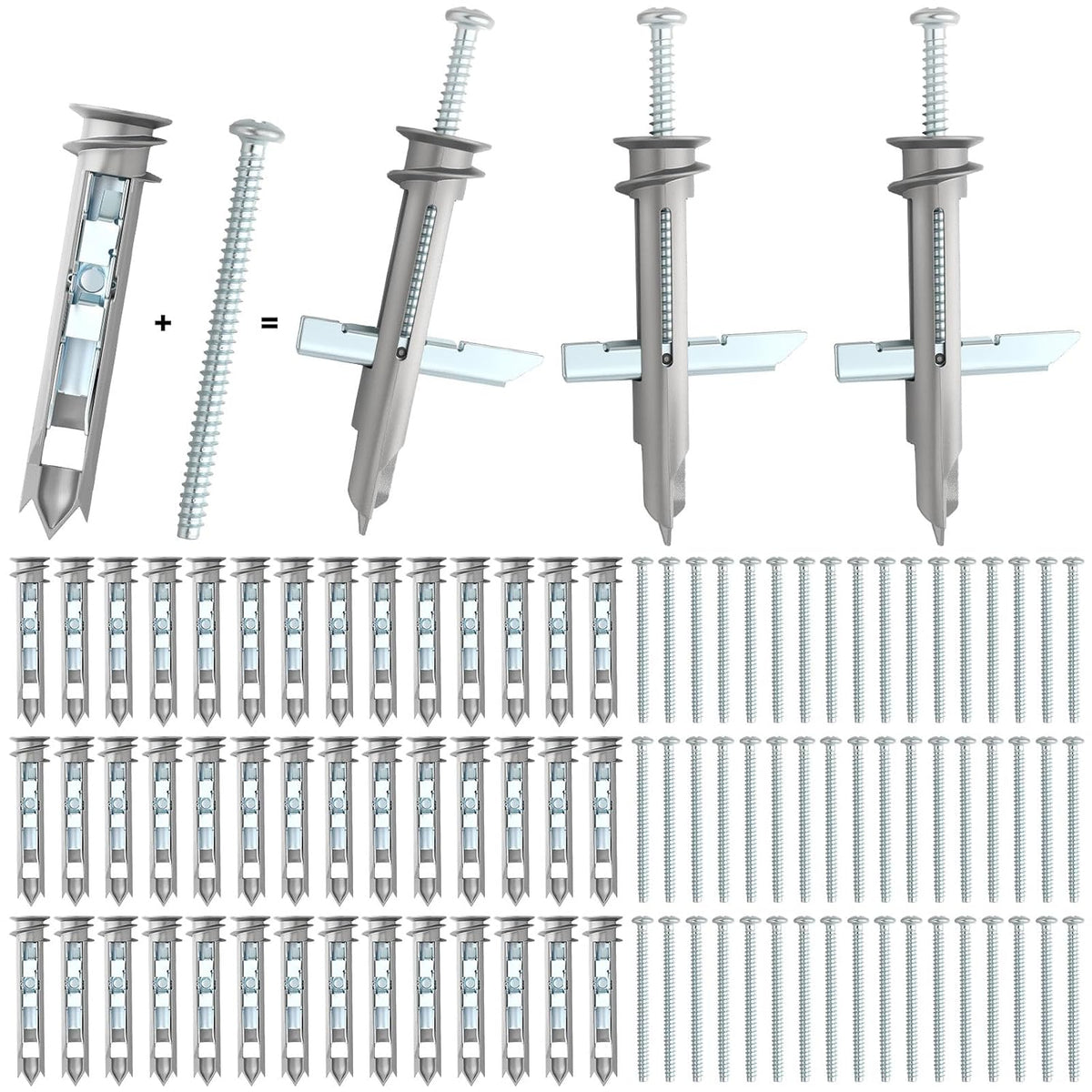 frienda 50 pcs drywall anchors heavy duty self-drilling, main product view