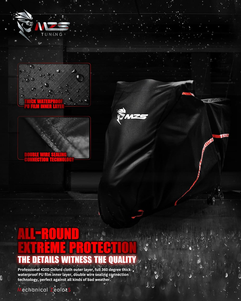 MZS Trike Motorcyle Cover Waterproof Compatible with Freewheeler Tri Glide Ul...
