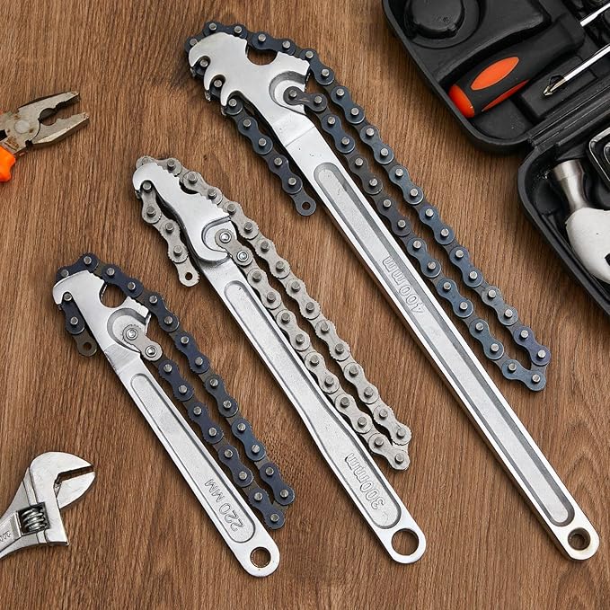 Lasnten 3 Pcs Large Reversible Chain Oil Filter Wrench