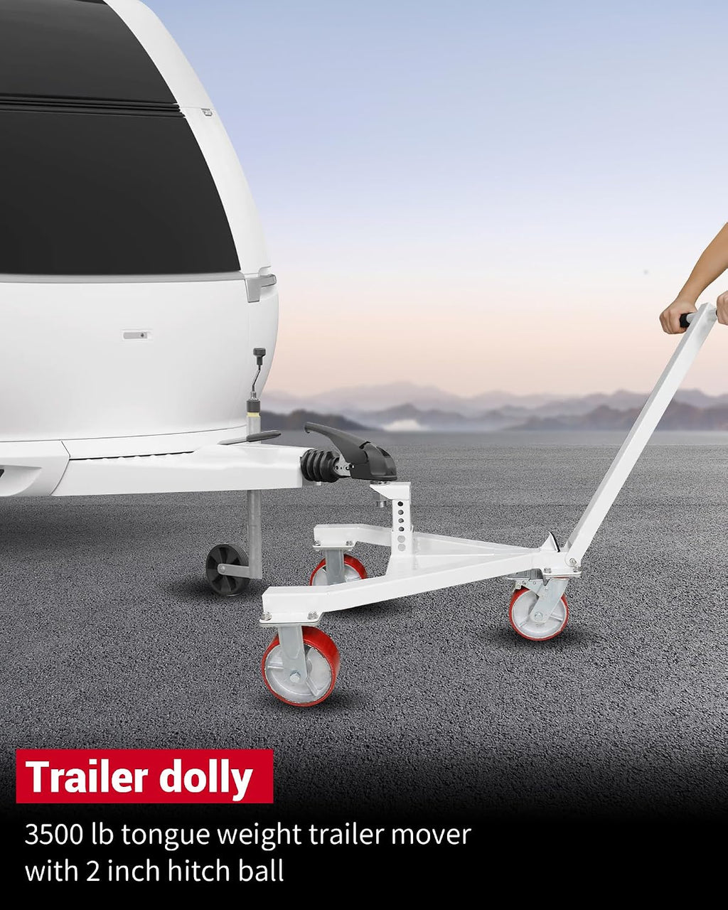 Trailer Dolly, 3500 lb Tongue Weight Trailer Mover with 2 inch Ball, Angle Adjustable, Suitable for RV Boat Motorcycle Jet Ski