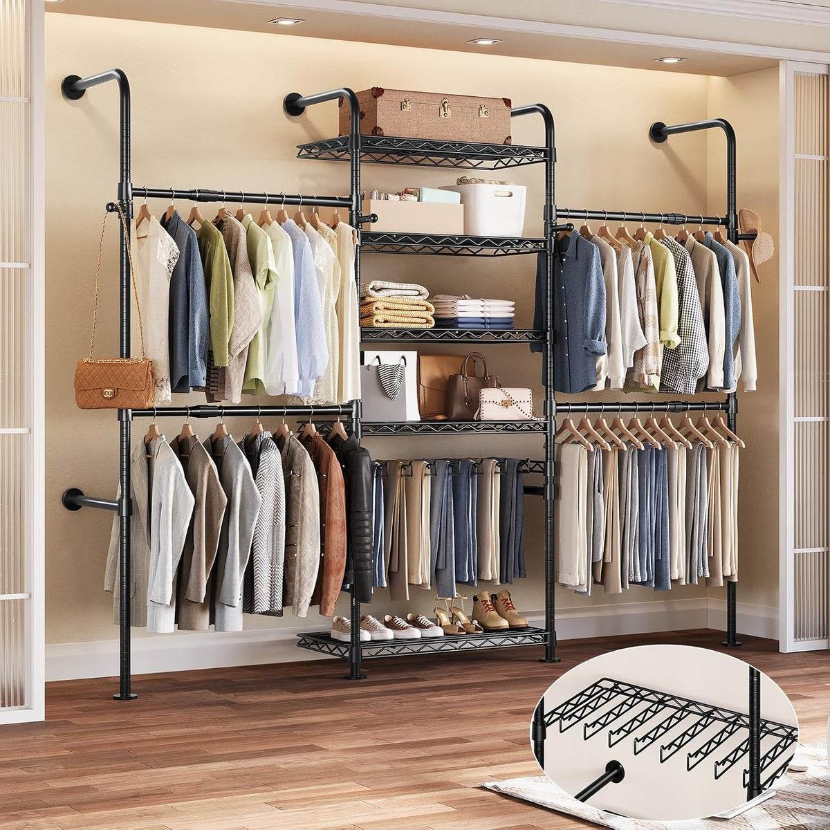 closet organizers wall mounted closet system, 3-row heavy, main product view