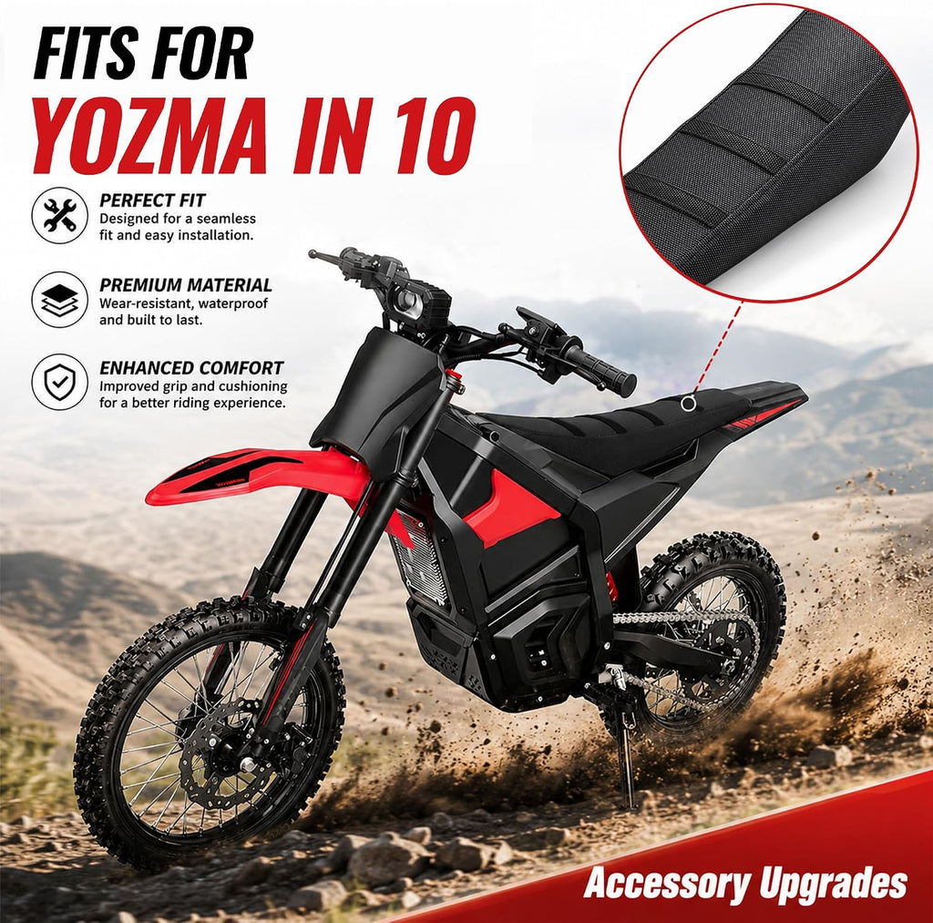 Seat Cover for Yozma IN10,Black Stripe Non-Slip Motorcycle Cushion Cover for Electric Dirt Bike Ebike Yozma in 10-Black