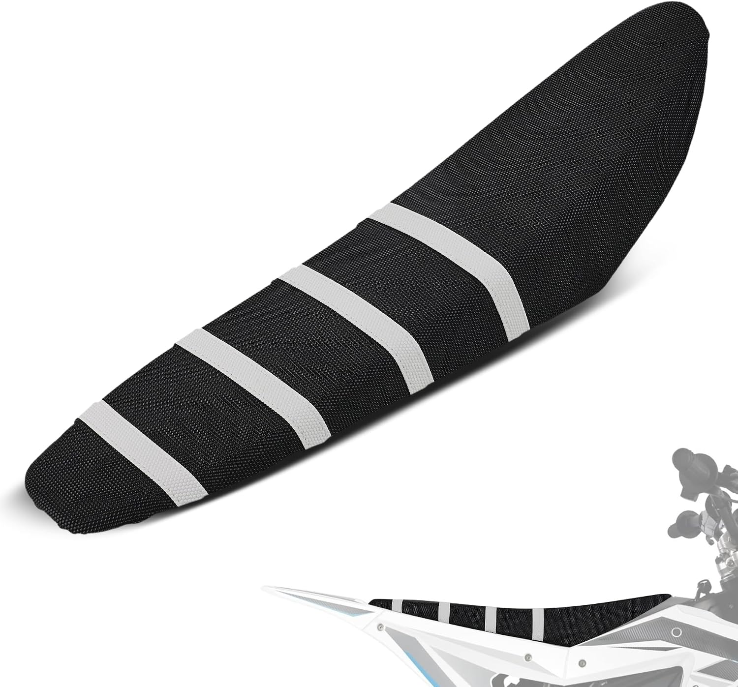Electric Dirt Bike Seat Cover for ETM RTR, Non-Slip Electric Bike Soft Seat Cover White