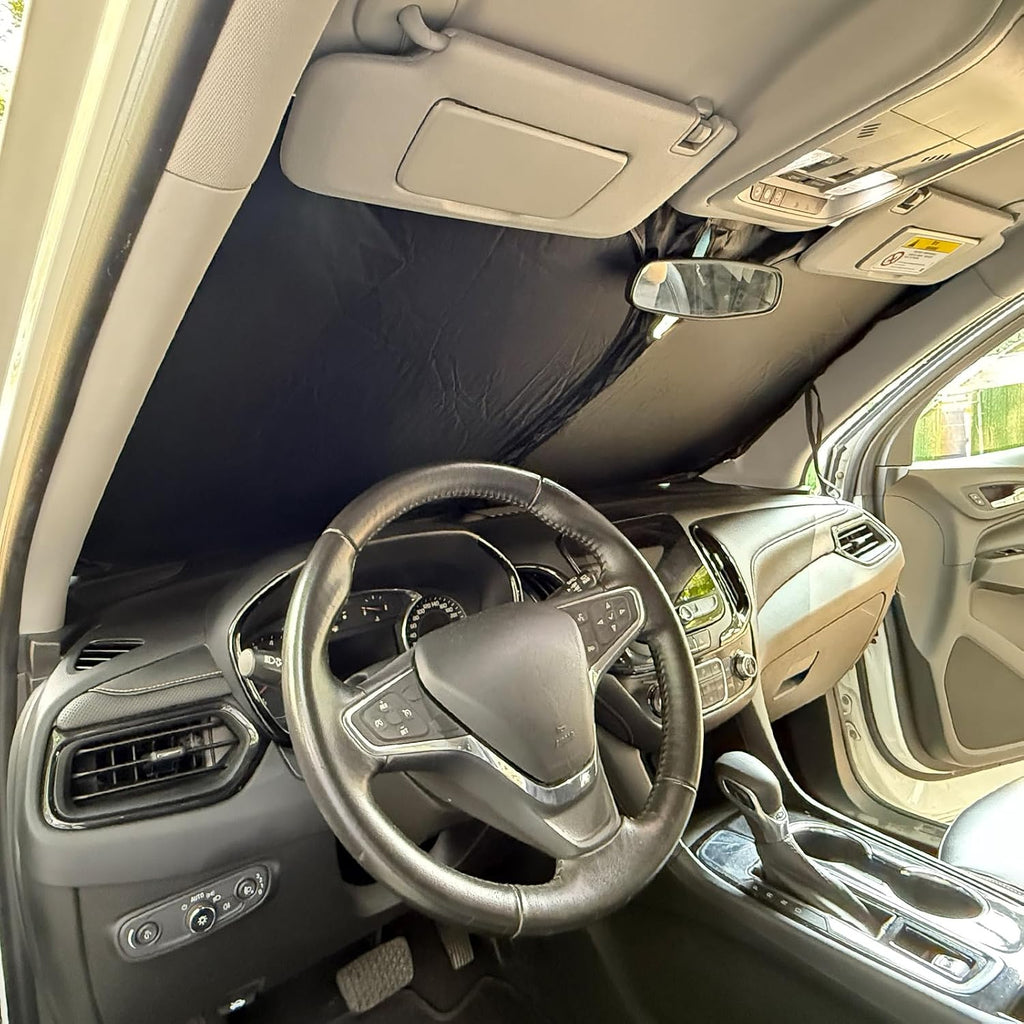 D-Lumina Windshield Sun Shades - Compatible with GMC Sierra 1500 2500 3500 2019 2020 2021 2022 2023 2024 2025 - Foldable Front Window Sun Protection, Heat Shield, Sunshade, Colourful