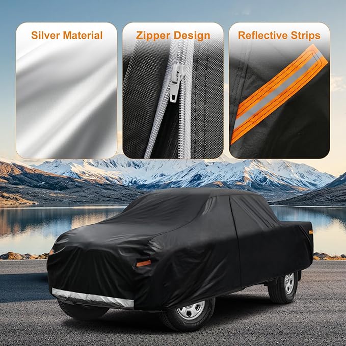 Kayme Truck Cover Custom Fit Dodge Ram 1500 Quad Cab Short Bed. Full Exterior - Image 3