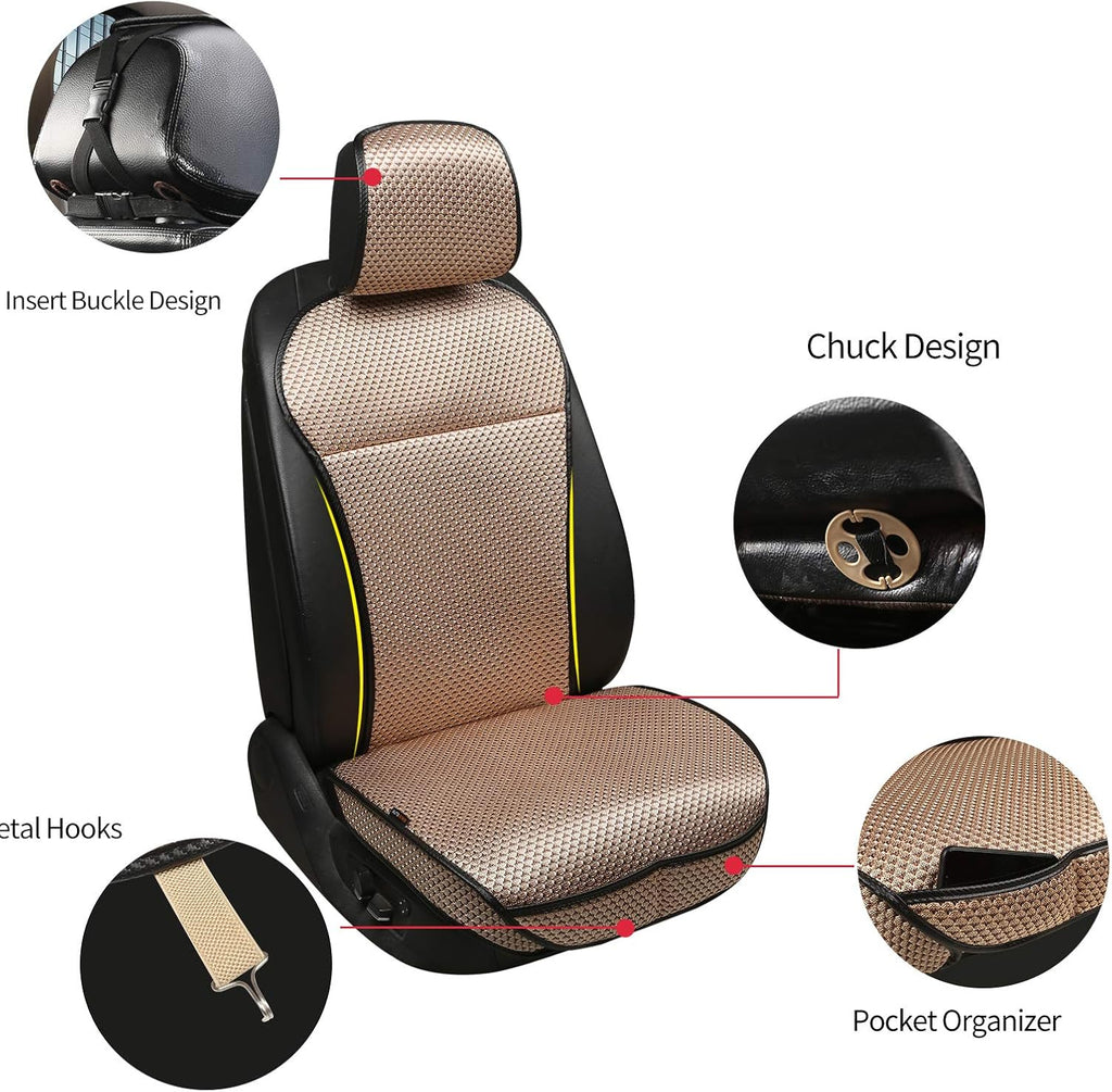 auto newer luxury breathable car seat cover fit, close-up detail