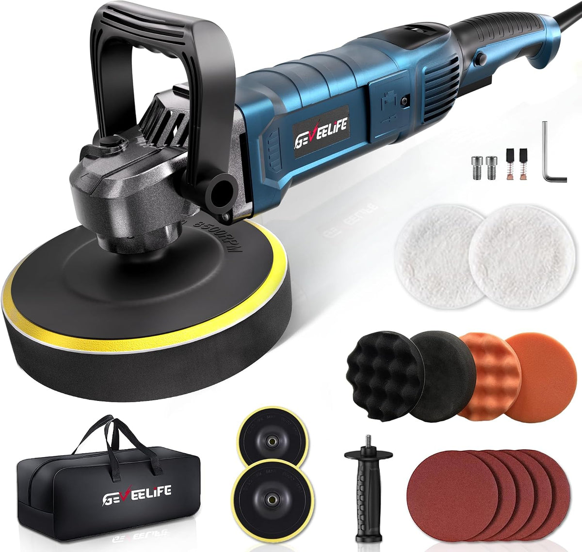 Buffer Polisher, 6 Inch/7 Inch 1600W Rotary Car Buffer Polisher Waxer, 7