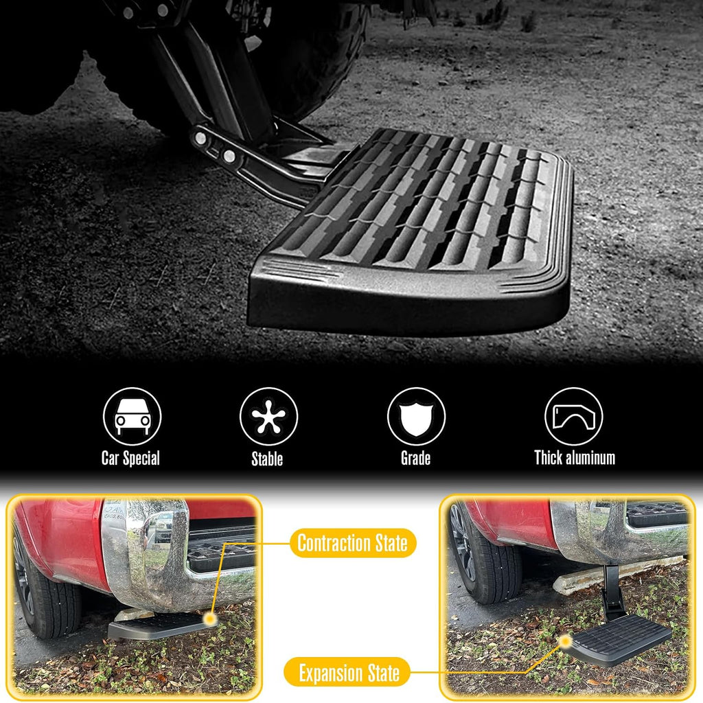 Rear Bed Step Tailgate Bedstep Fit for Toyota Tundra 2022 2023 2024 Retractable Bed Step, Folding Truck Step Replace #PTS30-34000 Rear Bumper Tailgate Step