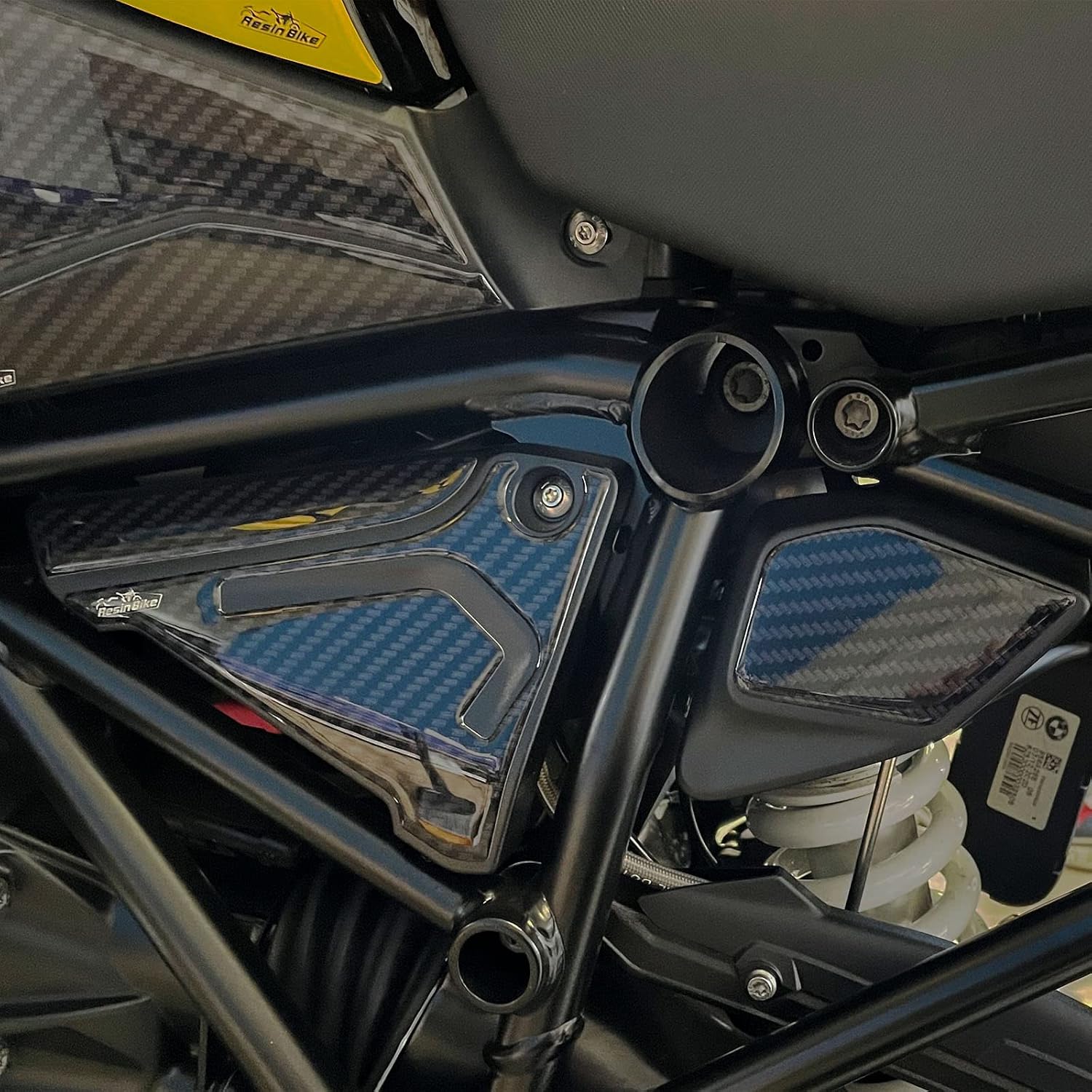 Resin Bike Motorcycle 3D Stickers Compatible with BMW R 1250 GS - GS Adventure 2021-2024. Air Box Side Protections from Impact and Scratches. Pair of Resin Stickers - Made in Italy