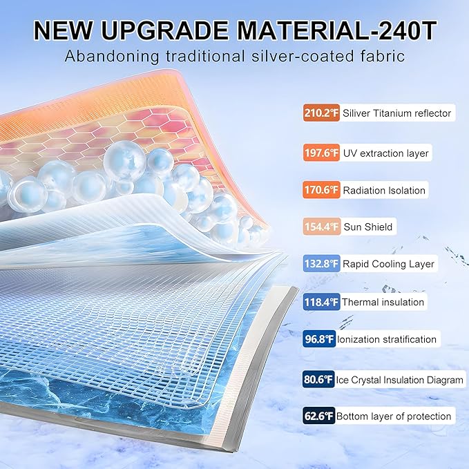 T TGBROS Windshield Sun Shade for 2019-2024 2025 GMC Sierra 1500 2500 3500 SLT - Image 5