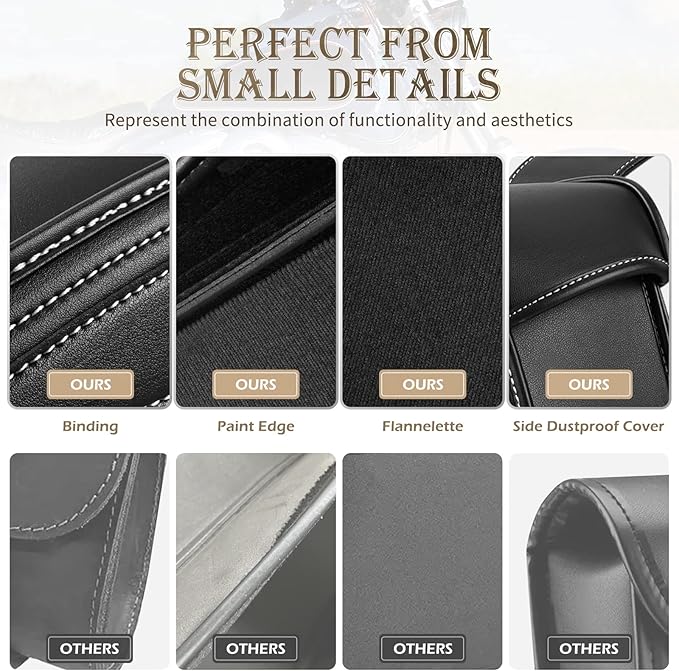 NICECNC Motorcycle Saddle Bags, PU leather Motorcycle Saddlebags, Reinforced - Image 4