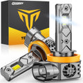 Termitor 2026 Upgraded & Morden H11/H9/H8 LED Bulb, 106000LM 1400% Ultra-Bright Real 1:1 Mini Size H11 H9 H8 Fog Light, 6500K 75000+ Lifespan Quick Install, Headlight Bulb Retainers Pack of 2