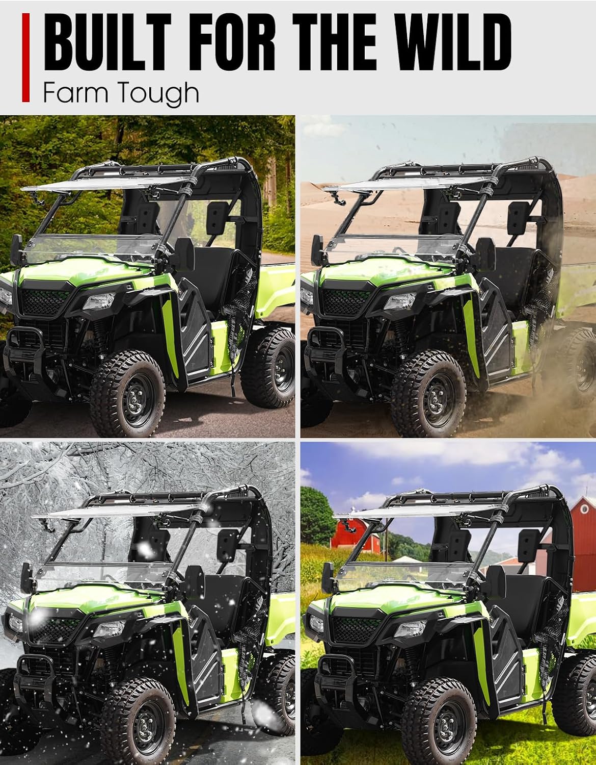 A & UTV PRO Front Fender Flares for Honda Pioneer 520 2021-2025, Compatible with Pioneer 500 2015-2023, Combined Mud Guards Mud Flaps Accessories, Easy Installation, Full Protection (Front Pair)