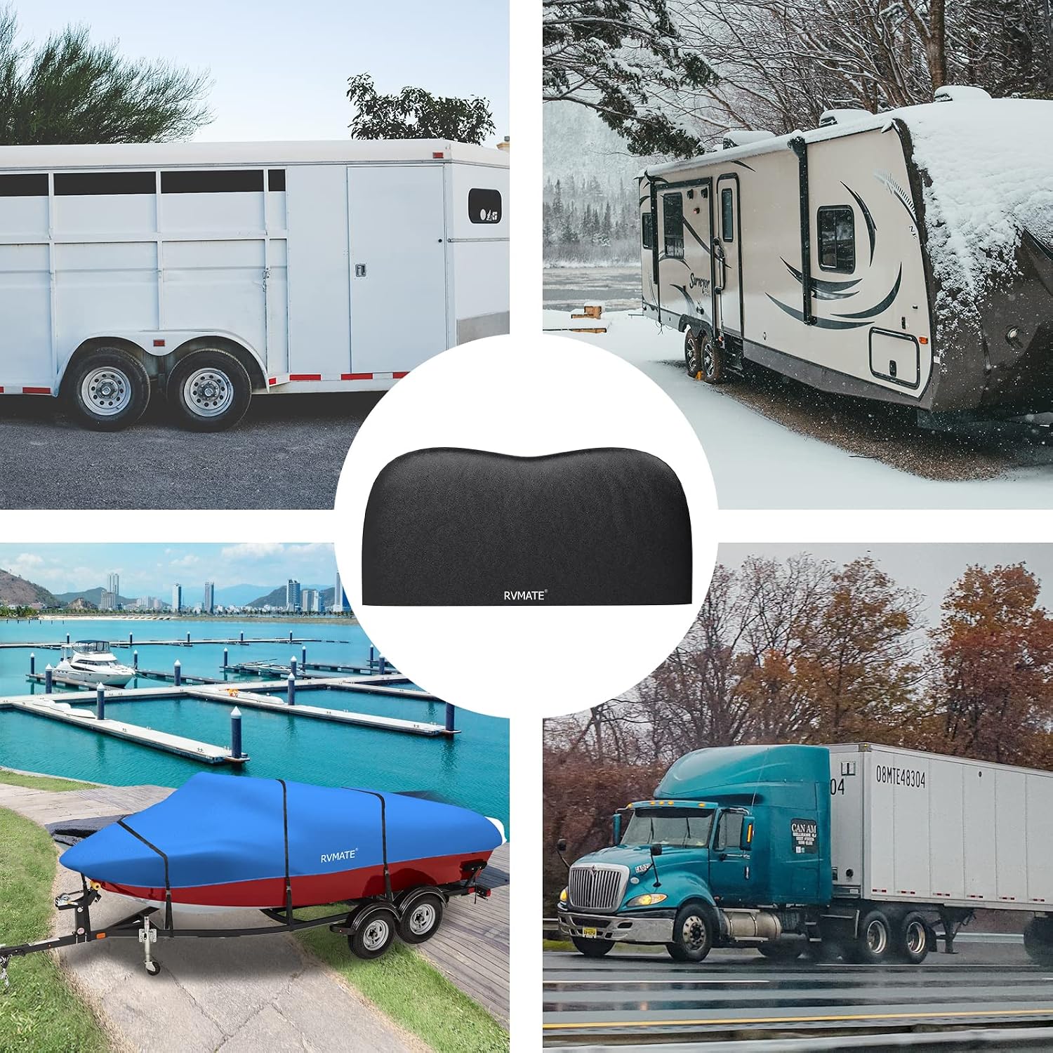 RVMATE RV Tire Covers, Dual Axle Wheel Cover (2 Pack) Fits 27"-30" Diameter Tires, Waterproof Anti-UV Black Dual Tire Covers RV Accessories for Truck/Trailer