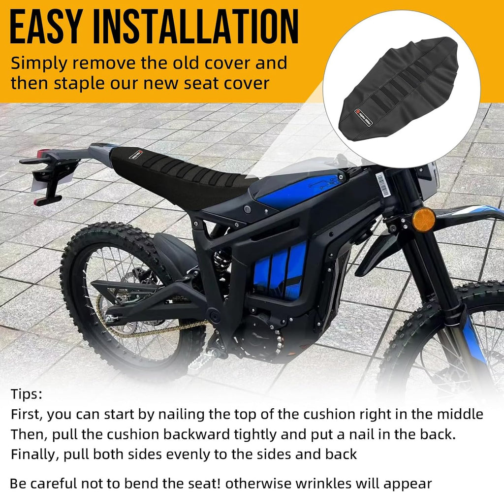 Non-Slip Seat Cover for Talaria XXX E-Bike Electric Motorcycle All-Season Soft Seat Cover (All Black