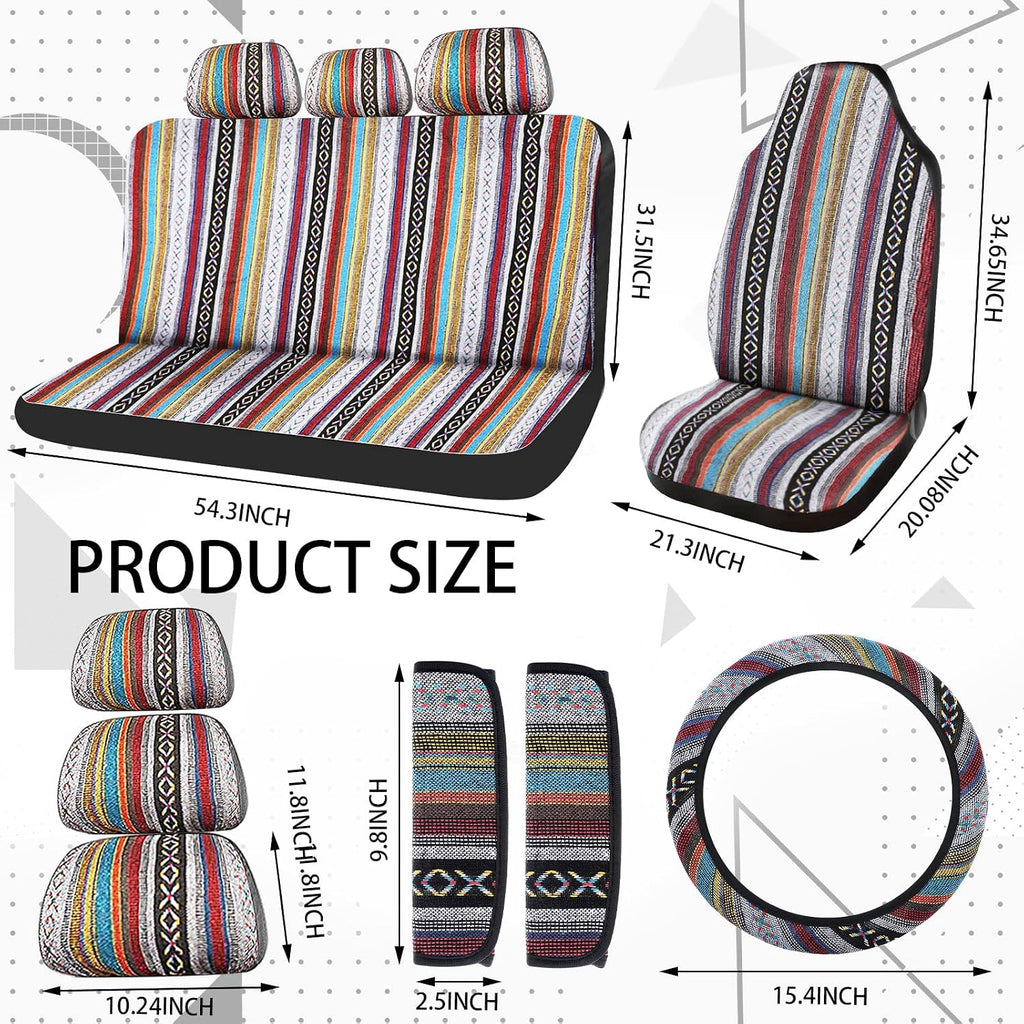 frienda 14 pcs baja saddle blanket car seat, close-up detail