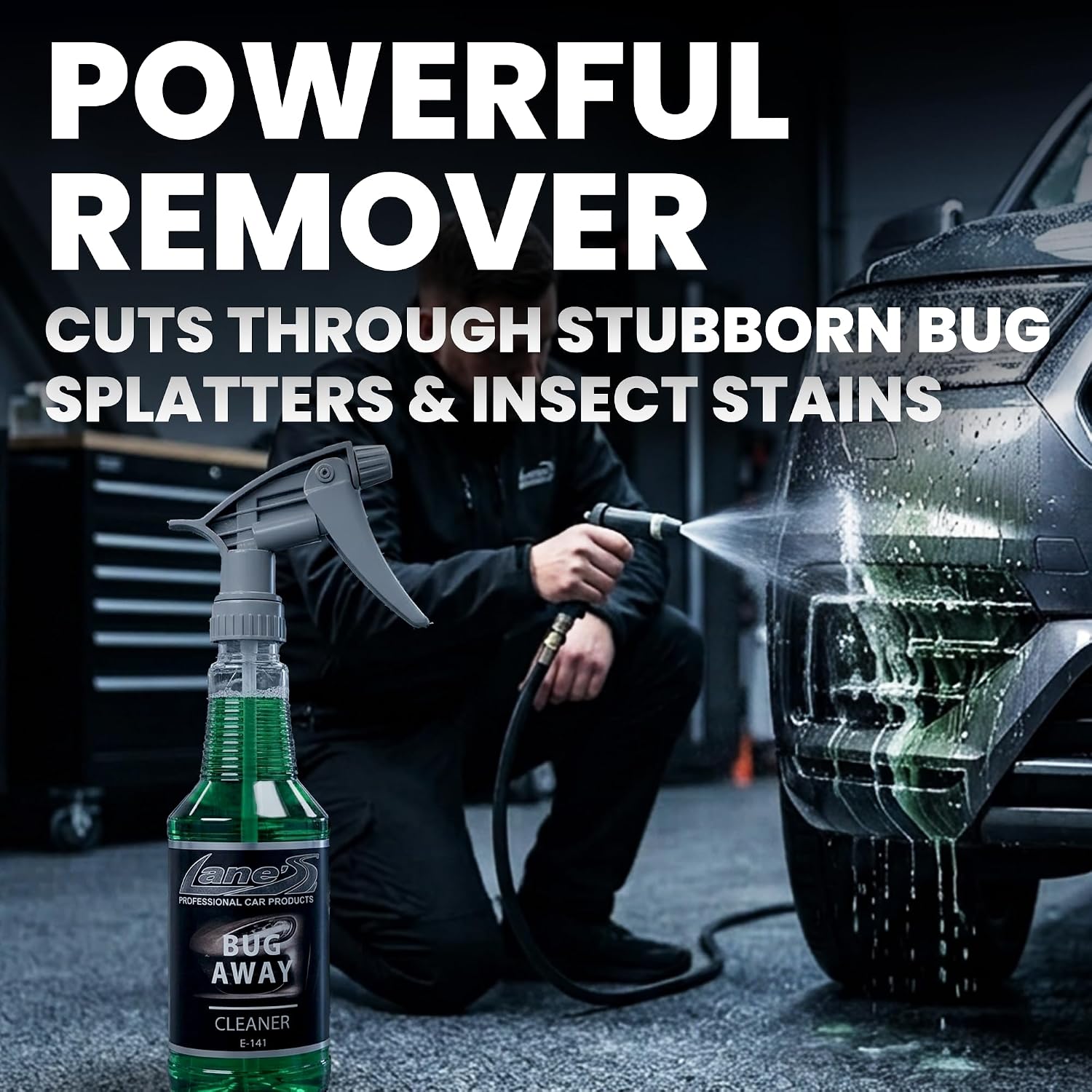 LANE'S Bug and Tar Remover Kit for Cars | Concentrated Spray Formula | 32oz | Insect Car Cleaner for Windshield, Glass, Plastic, Metal | Citrus Automotive Tar Degreaser | Safe for Paint & Clear Coats