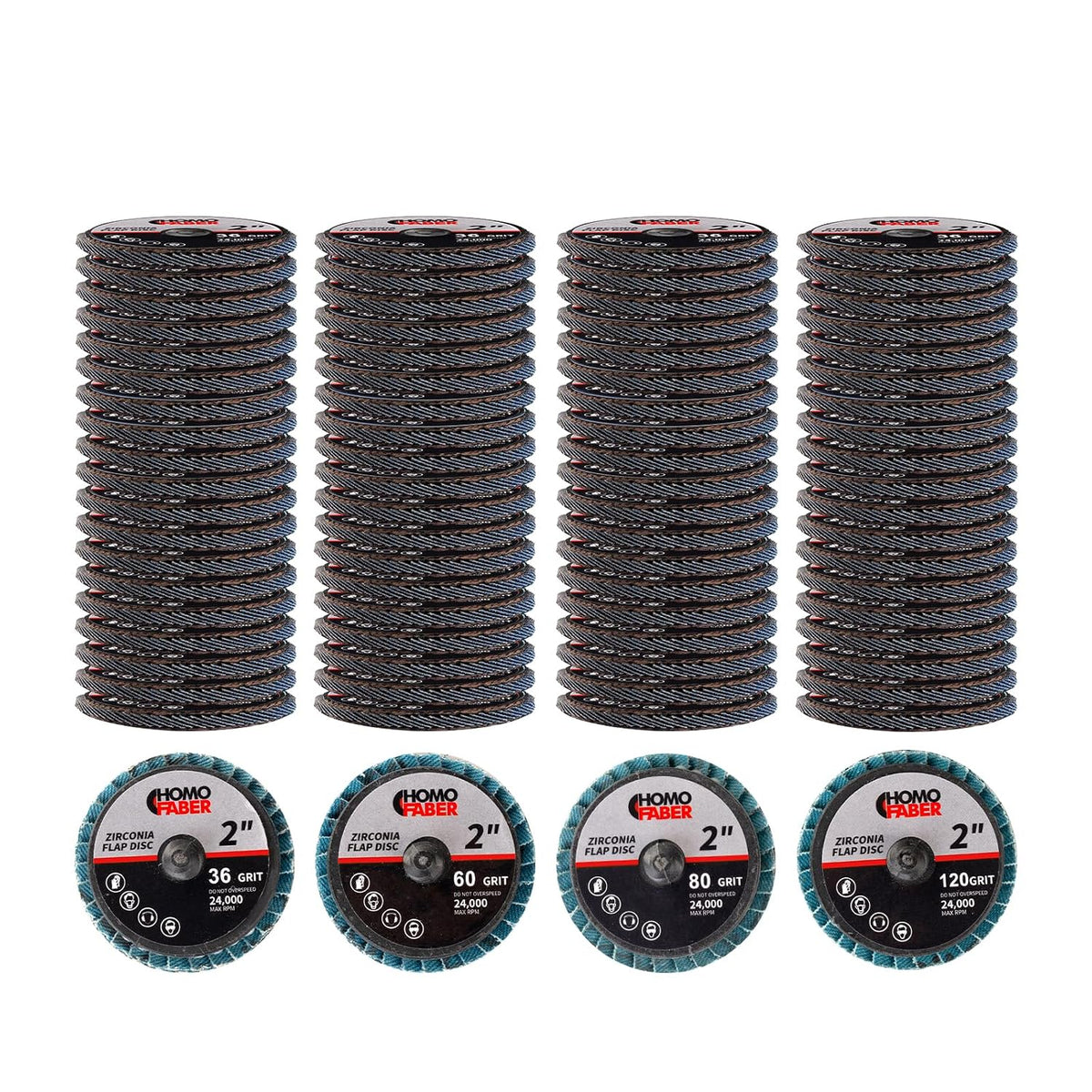 homo faber 100pcs 2 inch flap discs, die, main product view