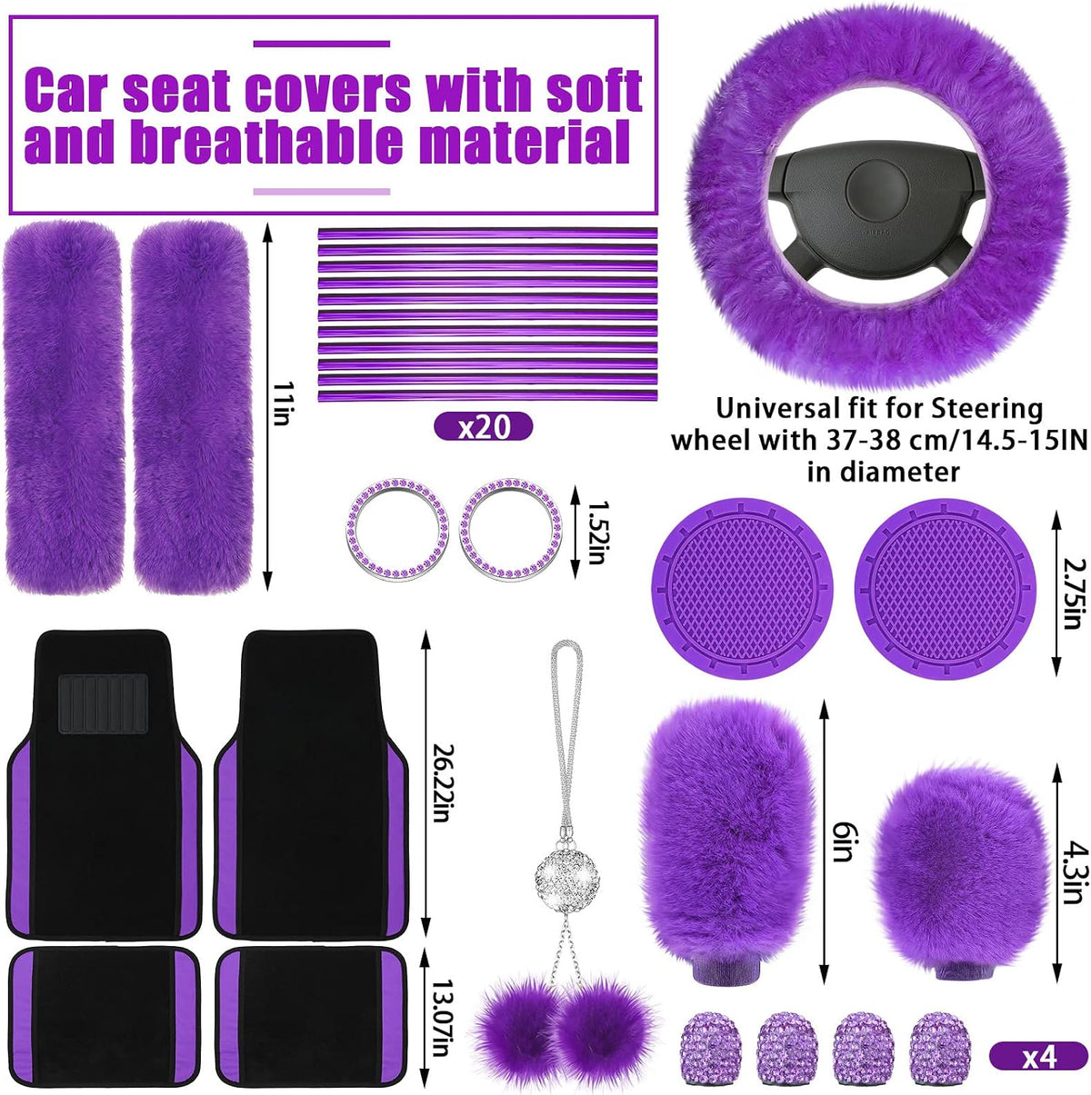 woanger 47 car seat cover full set car showing dimensions