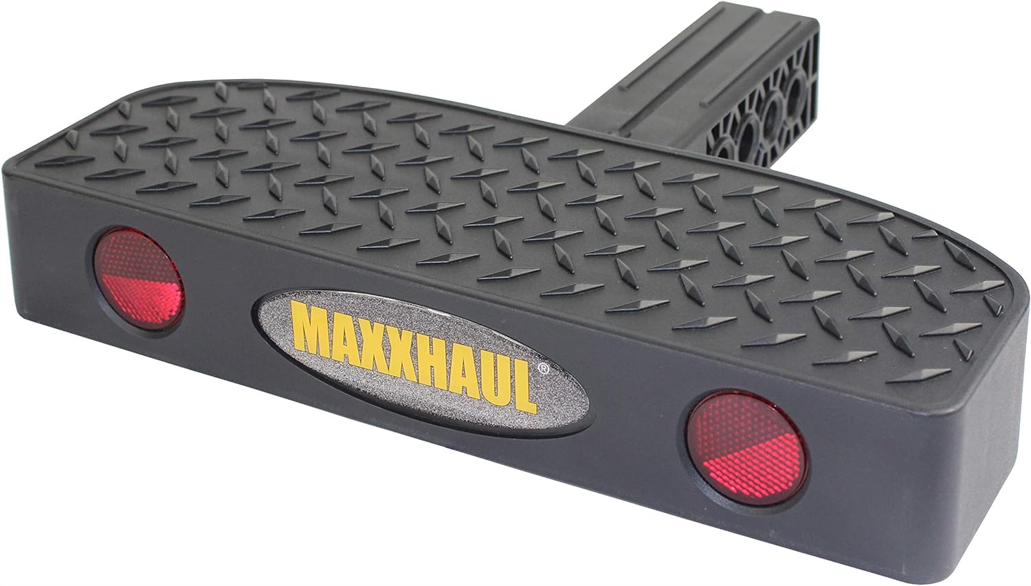 MaxxHaul 50234 Hitch Mount Bump Step For 2 inch Hitch Receiver With Anti Slip Platform For RV SUV Truck Flatbed Camper With Safety Reflectors
