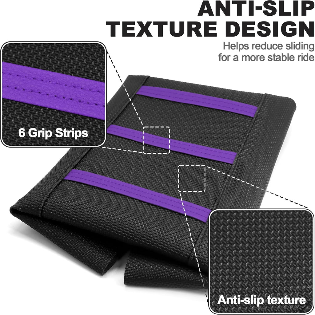 Gripper Dirt Bike Seat Cover Non-Slip Rubber Motocross Seat Cover, Compatible with CRF110F CRF125F YZF WRF KLX110 RMZ SXF EXC Pit Bike Motorcycle (Universal Cut-to-Fit,Purple)