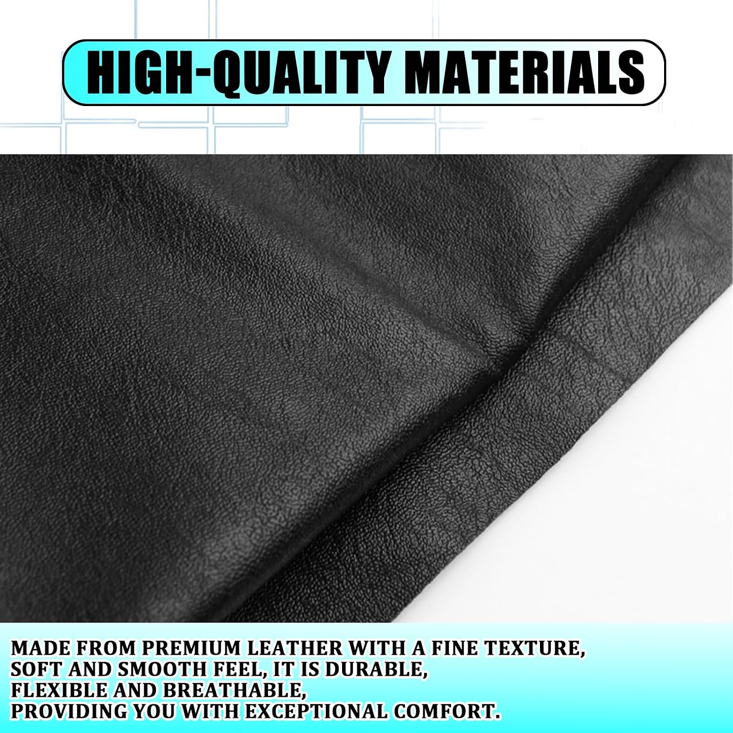 Motorcycle Seat Cover, 39.37" x 27.56" Flexible Replacement Seat Protector, Waterproof Sun-resistant Anti-slip PU Leather Seat Cover, Universal for Motorcycle Scooter ATV Electric Vehicle (Black)