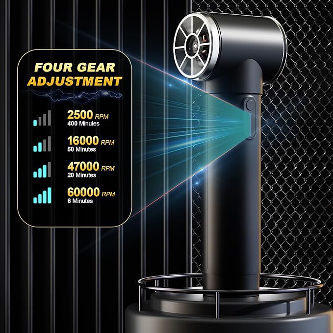 Oversize Turbo Dryer Blower for Car & Yard, 600W&50MM Cordless Electric Leaf - Image 5