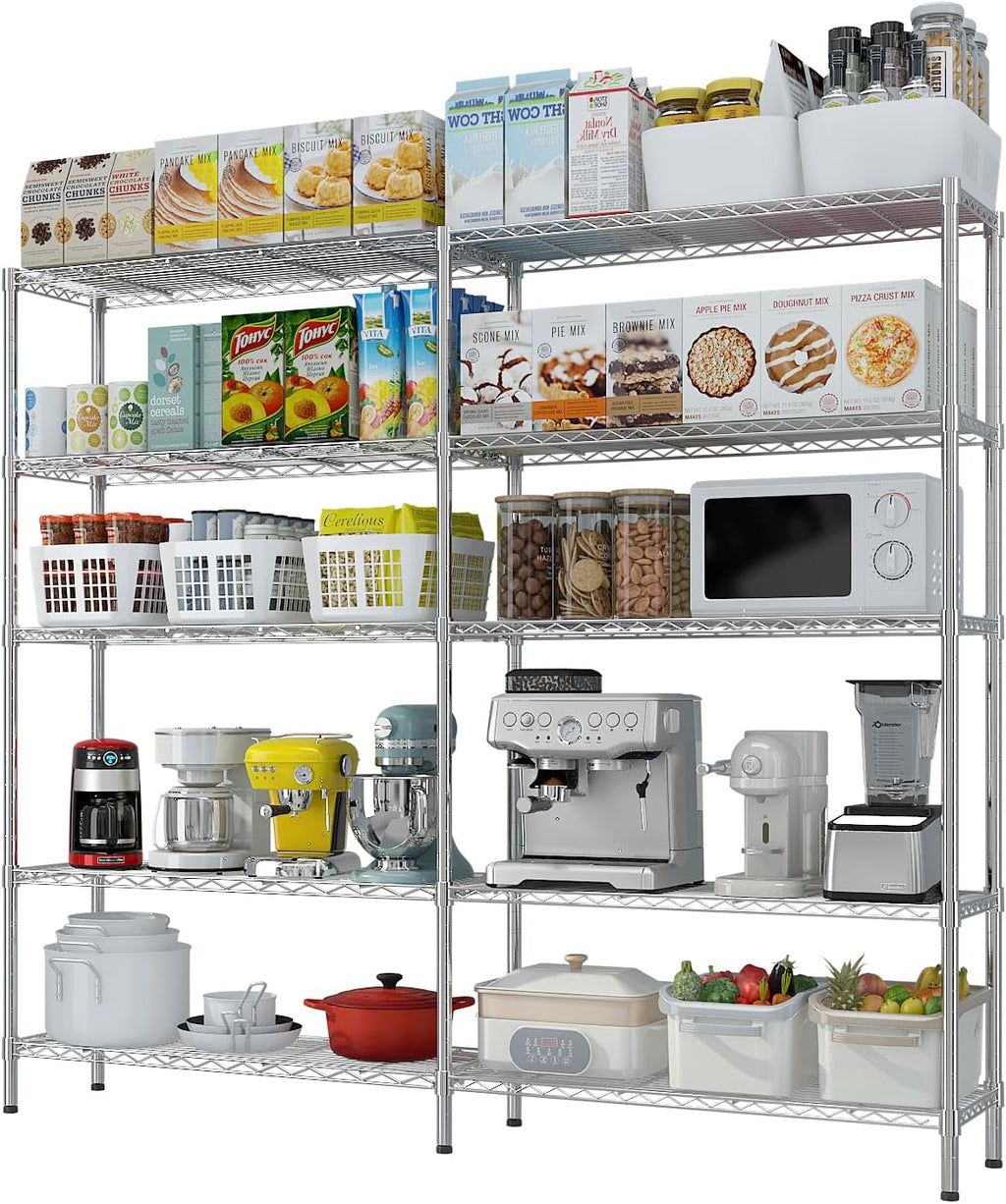 VINGLI 70" W Storage Shelves 1600LBS Heavy Duty Metal Shelving, Upgraded 5 Tier