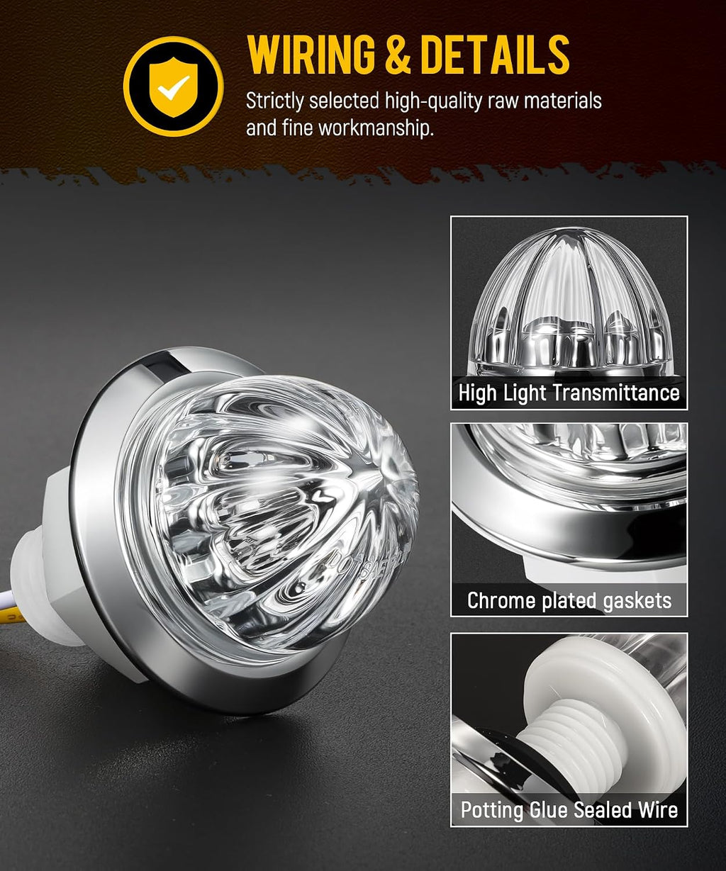partsam 10pcs mini watermelon lights, 3/4 inch strobe, side view
