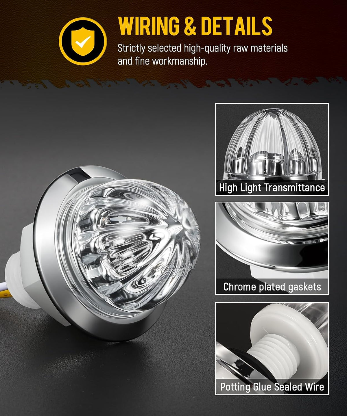 partsam 10pcs mini watermelon lights, 3/4 inch strobe, side view