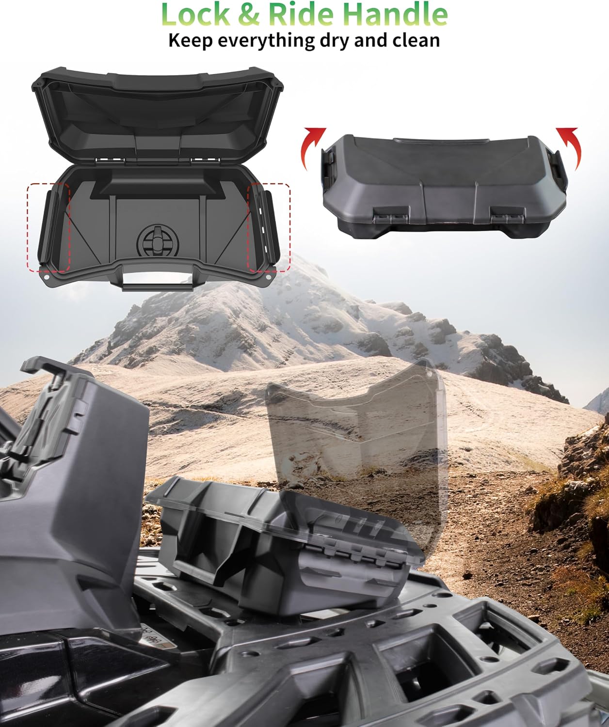 Storage Cargo Box for Can-Am Outlander L MAX 6X6 Accessories, 2 GAL (7.5L) Front Rear Bin Back Seat Rack Box Waterproof Tool Box, Replace# 708200408