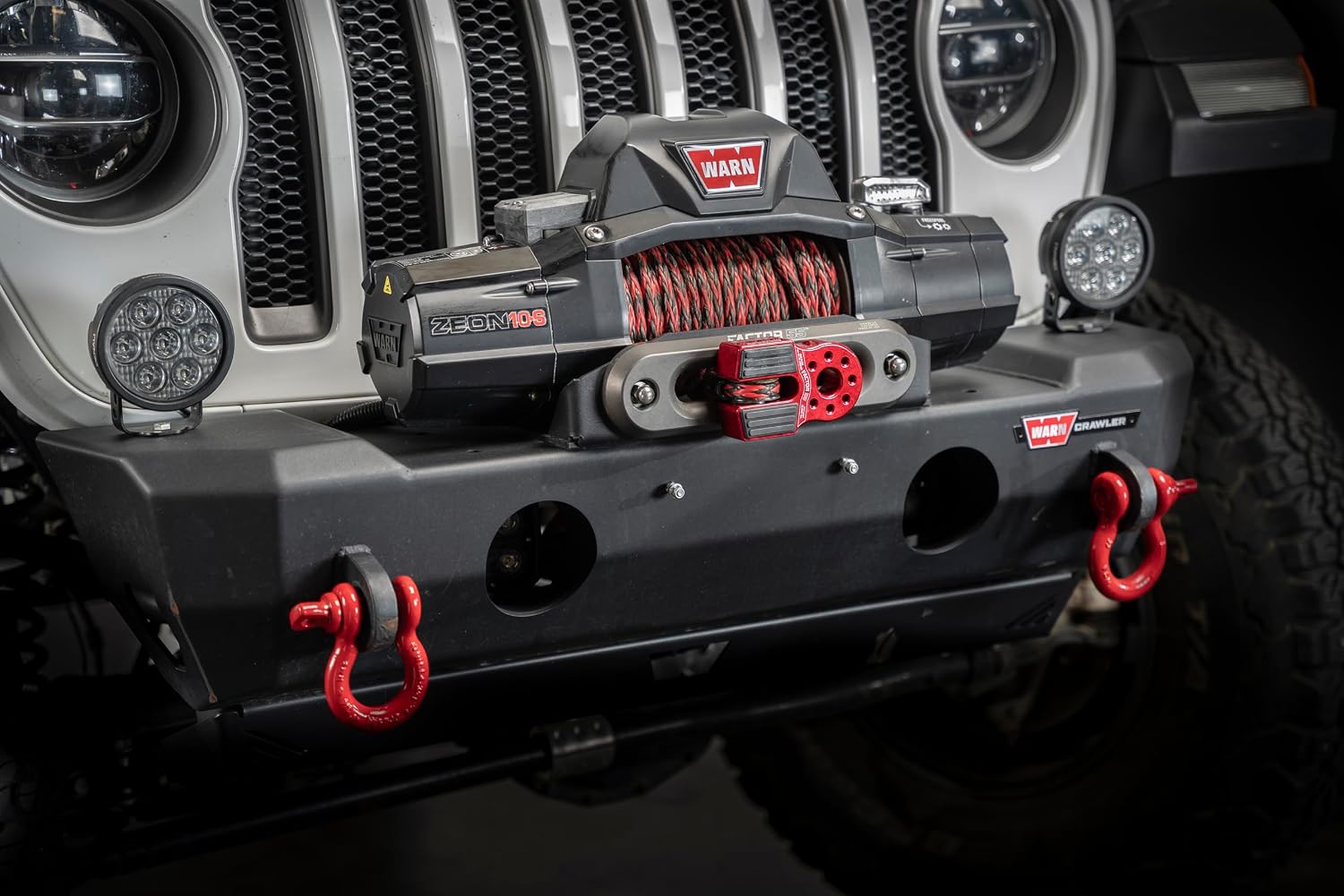 Factor 55 Flatlink Shackle Mount Winch, Designed for use Steel or Synthetic Ropes up to 6,000 lbs - Red