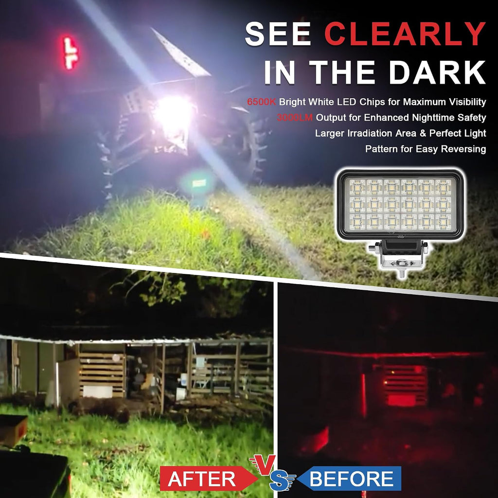 Ranger Backup Light 36W Reverse Light Compatible with 2018-2025 Polaris Ranger Crew 1000 XP Rear Below Cargo Flood Light