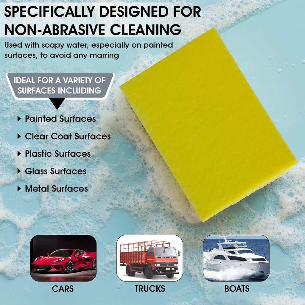Nanoskin Scrub Away Tar Remover Pad, 6-Pack – Durable Non-Abrasive Cleaning Sponge Set for Cars, Trucks, Boats | 6" x 9" Multi-Surface Detailing Tool for Professional and DIY Use