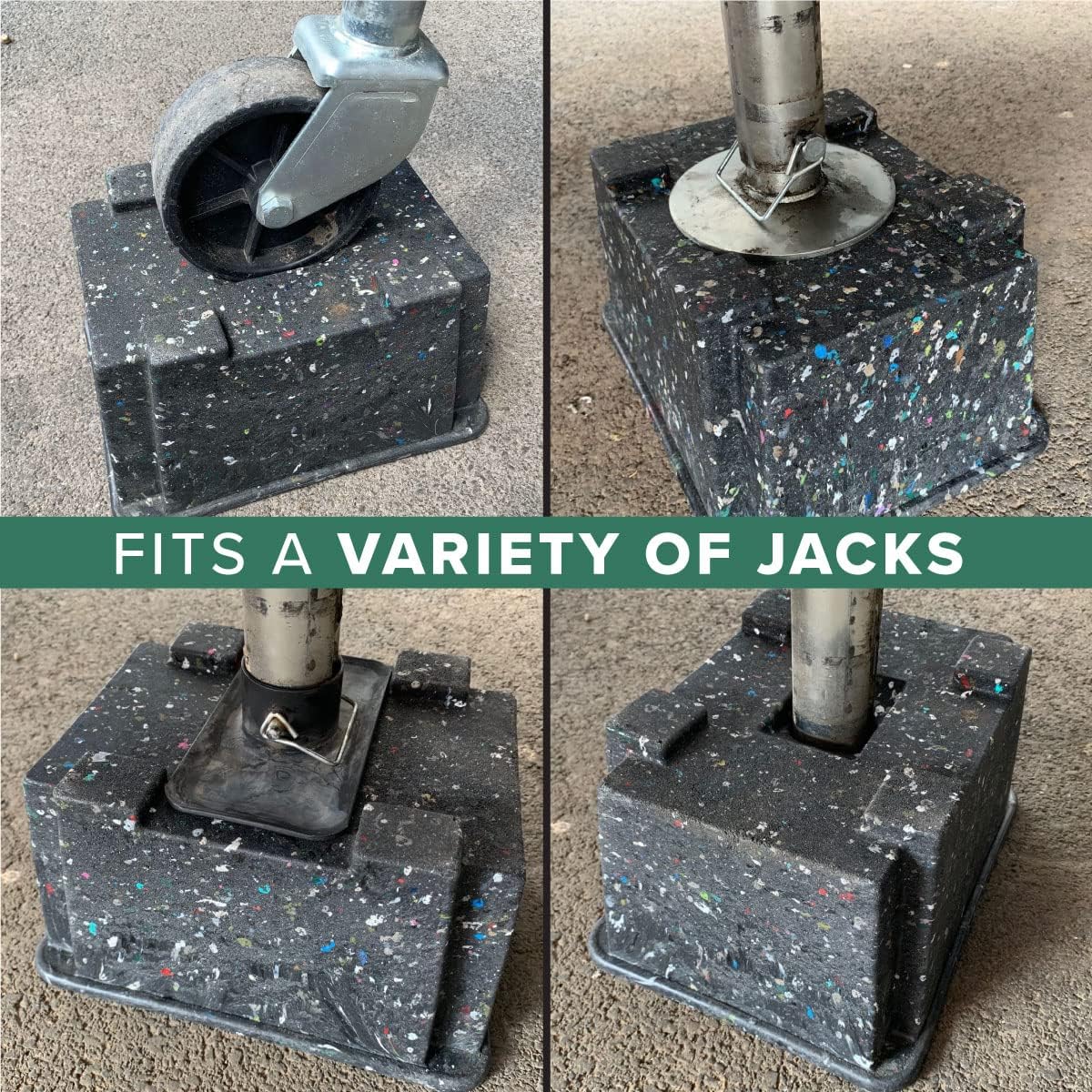 OX BLOX Heavy Duty Trailer Jack Block - 10,000 lb Capacity - Made in USA | RV Leveling Blocks & Stabilizer Pads; 100% Recycled Plastic; For Tongue Jack, 5th Wheel, Camper, Travel Trailer & More