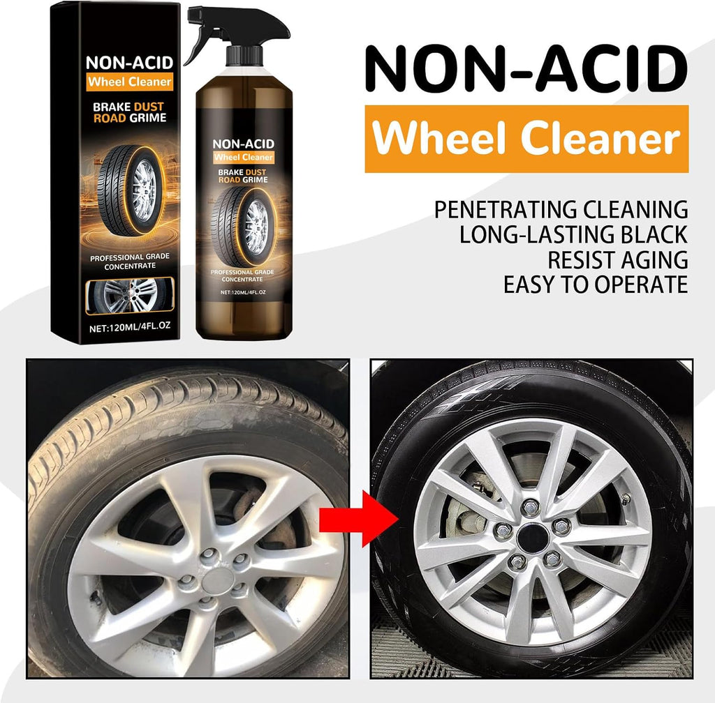 Wheel Cleaner, Cleaner Spray, Reduce Erosion, Wheel Maintenance Cleaner, Renovation, Remove Dirt, Dust, Oil Stains, Etc, on The Tire Surfaceprevents Aging and Cracking (2PCS)