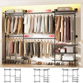 aheaplus industrial pipe clothing rack, expandable garment rack, main product view