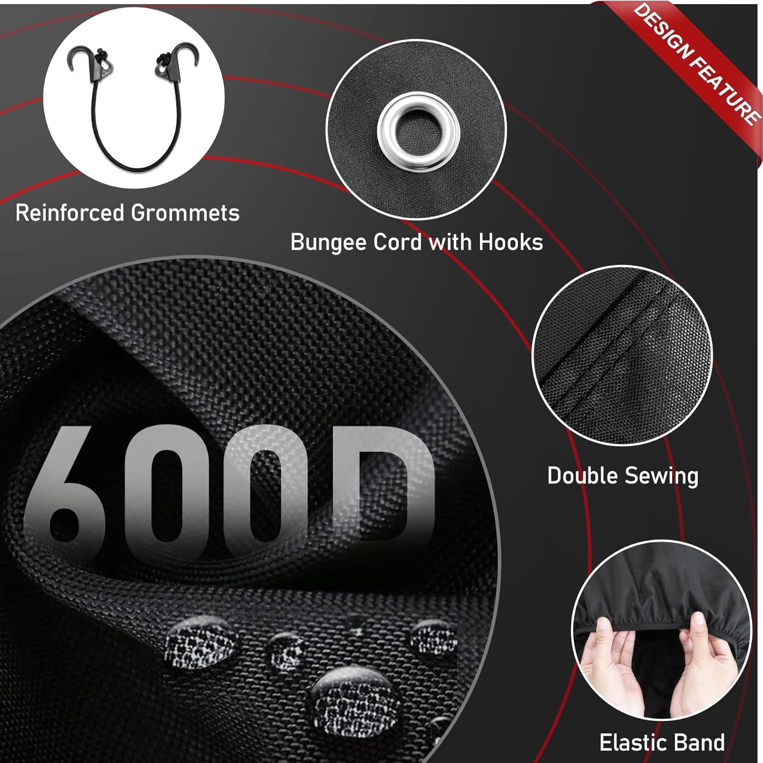 Comnova Spare Tire Cover - Tough Tire Wheel Protector for Car, SUV, Truck, Travel Trailer, Motorhome, Camper, Heavy Duty Waterproof Sun Rain Snow Protector Cover, Fits Tire Diameters 26-28 Inch