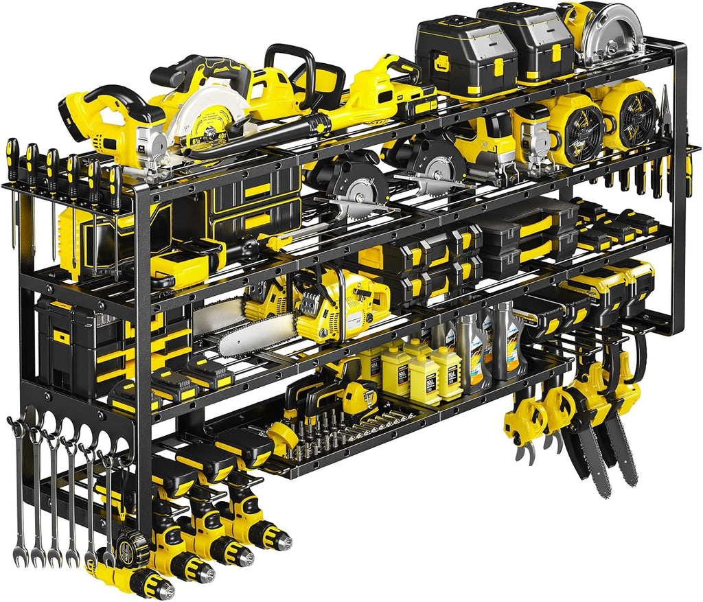 64”W Power Tool Organizer Wall Mount, Heavy Duty 8-Drill Cordless Drill Holder