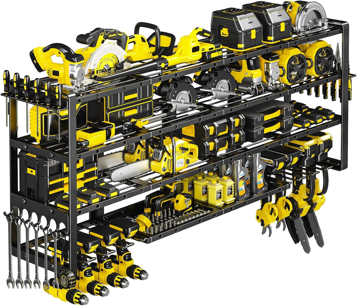 64”W Power Tool Organizer Wall Mount, Heavy Duty 8-Drill Cordless Drill Holder
