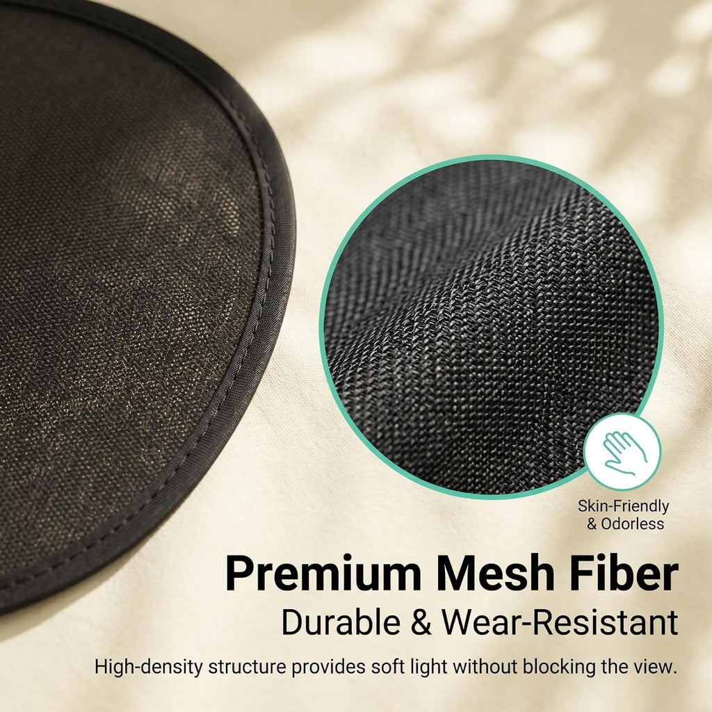 2 PCS Car Side Window Shades, Glare & Heat Blocking Visor Side Window Sun Shade Blocker, One-way Visibility Mesh Privacy Protection Sunshade with Suction, Universal for Most Cars SUVs (Black)