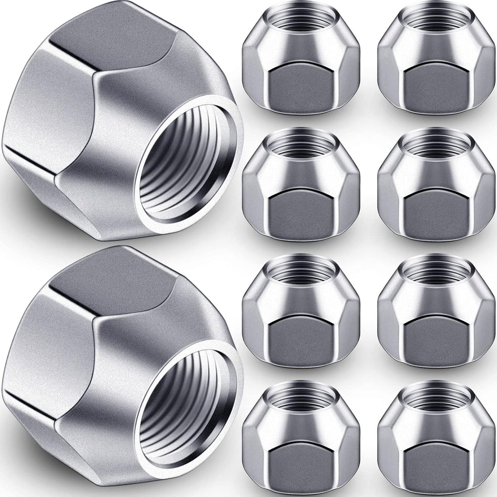 Frienda 1/2-20 Inch Trailer Lug Nuts 509 Tire Wheel Lugs Tire Acorn Silver Open End Finish Nuts for Trailers Wheel(10 Pieces)