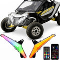Tavaray RGBW LED Fang Lights for Can-Am Maverick R 2024-2026 MAX X RS, Pure White DRL & RGB Color Chasing Front Signature Lights, APP & Remote Control, Music Sync Turn Signal Kit