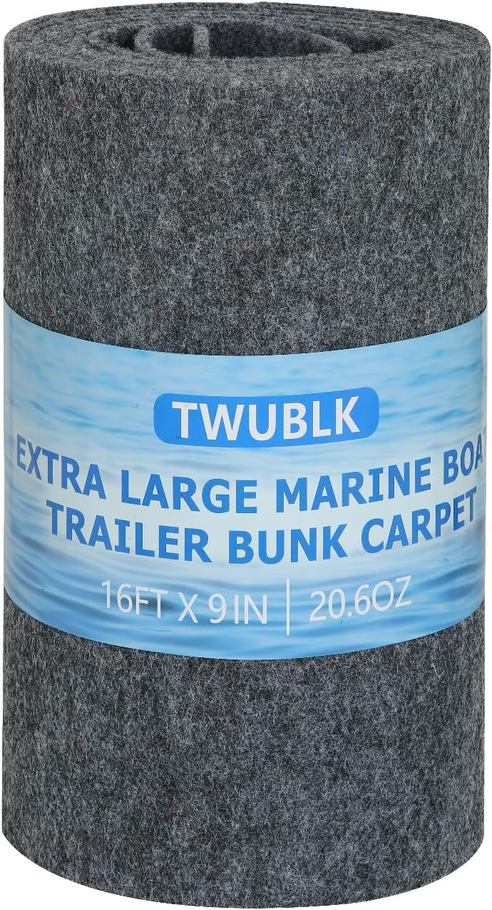16in x 16ft Extra Large Boat Trailer Bunk Carpet - Marine Grade Padding for Boat Trailers Jet Ski Ramps Garages Docks Bunk Board Carpet