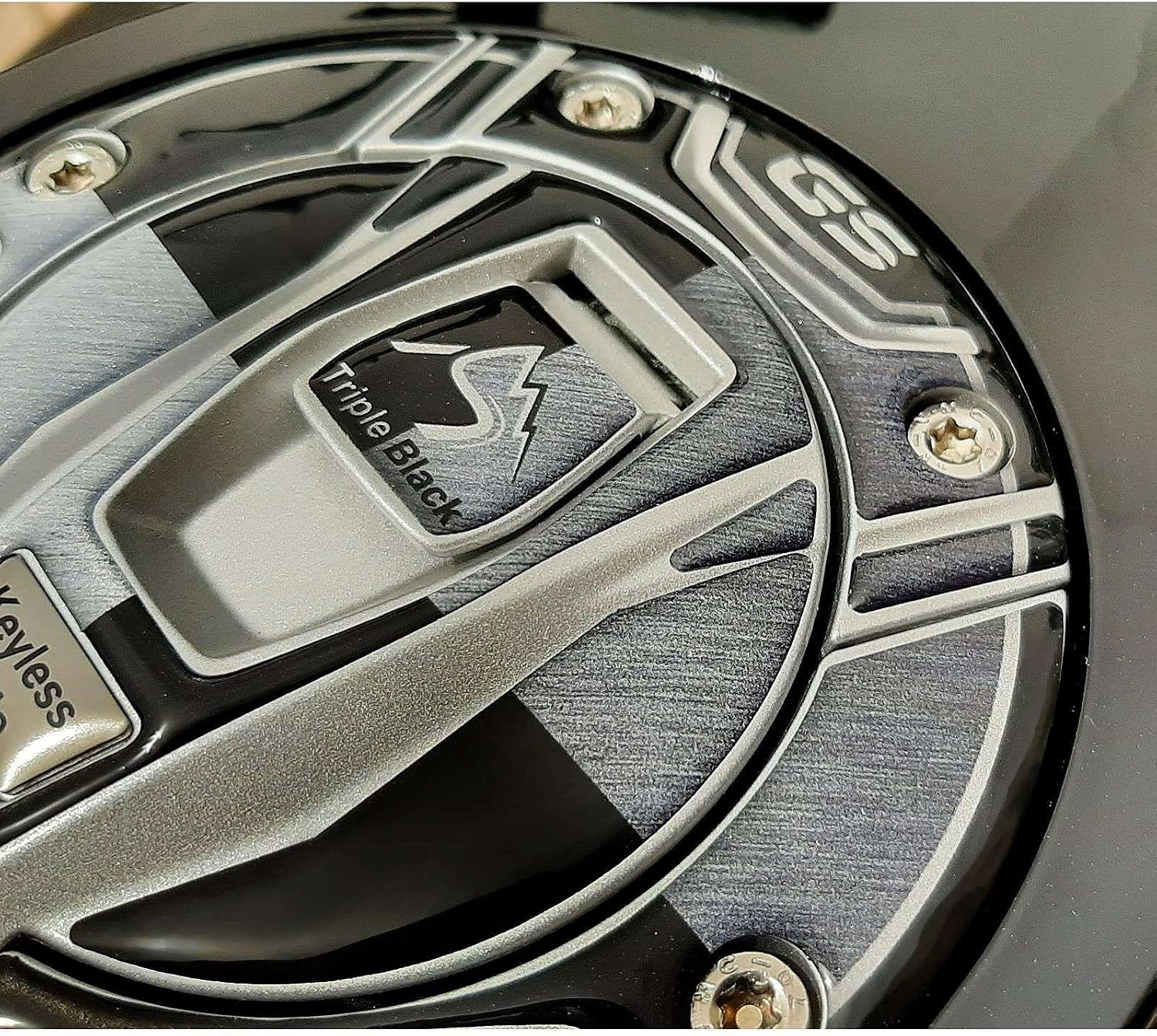 Motorcycle 3D Stickers Compatible with BMW R 1250 GS 2021-2024. Tank Cap Protection from Bumps and Scratches. Resin Stickers - Made in Italy (Triple Black)