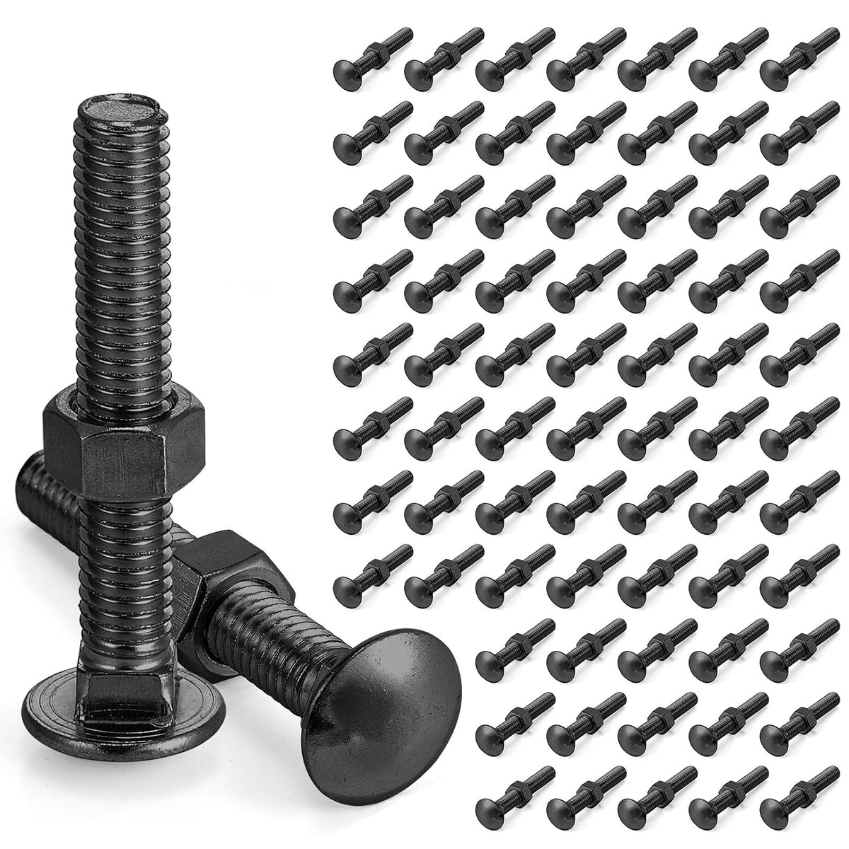 yaocom 75 pack carriage bolts with nuts 3/8-16, main product view